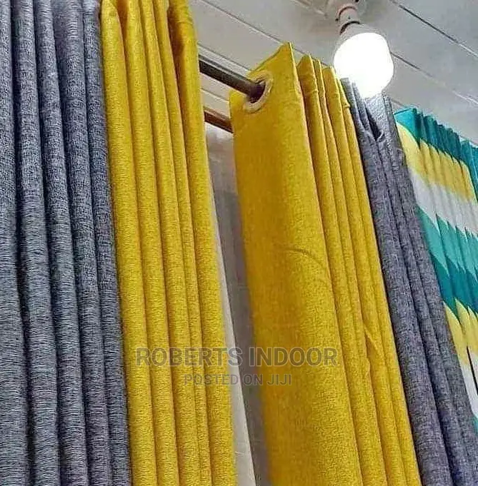 Grey and Mustard House Curtain