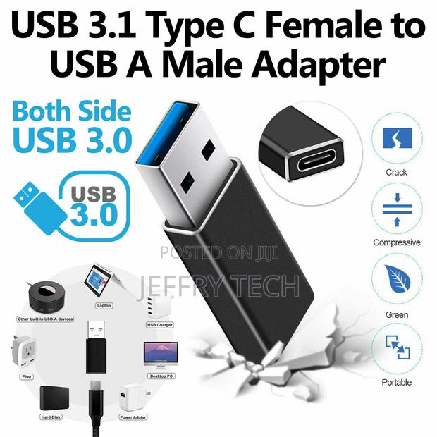 Usb-C Type C Female to USB Male Adapter for Tablet Apple Sam - thumbnail 2