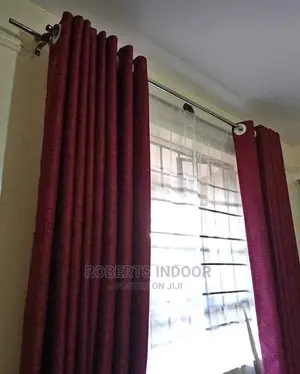 Maroon Linen Elegant House Curtain