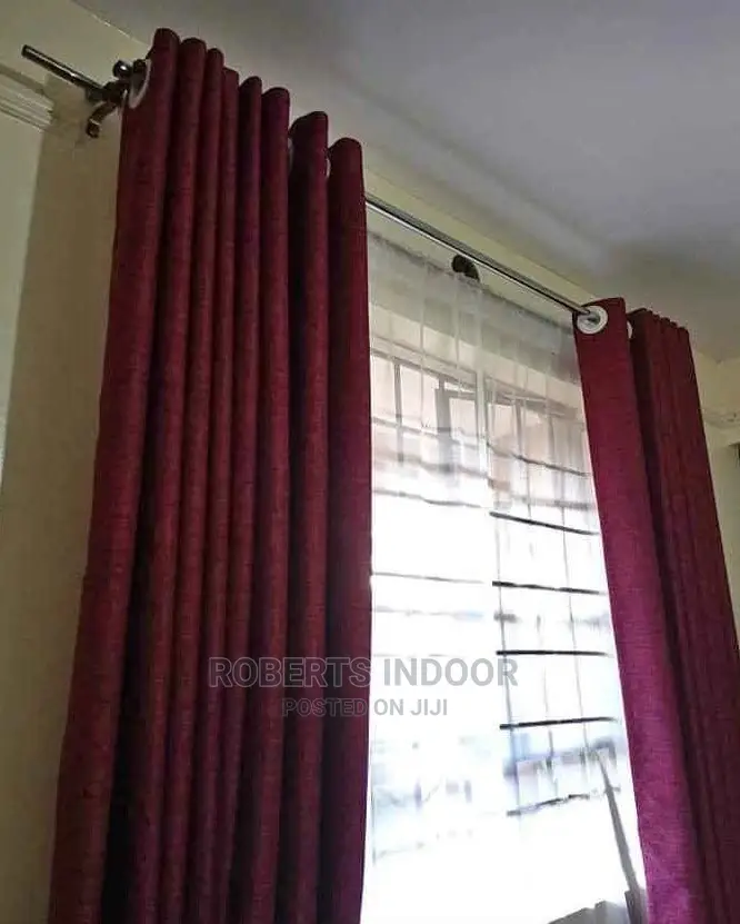 Maroon Linen Elegant House Curtain