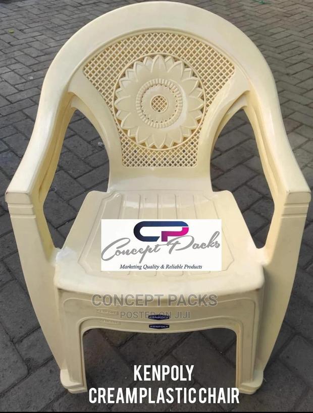 Kenpoly Cream Plastic Chair. - main view