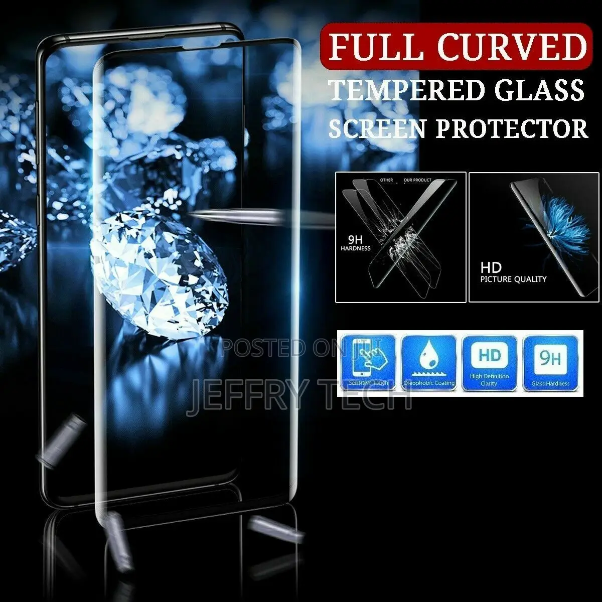 Oppo A16S Curved Screen Protector 9D Full Cover Gorilla Tem