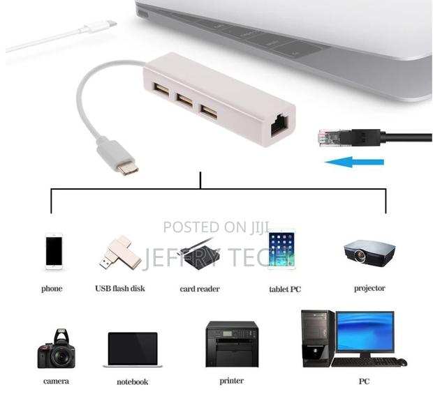 USB-C Type C to USB RJ45 Ethernet Lan Adapter Hub Cable PC C