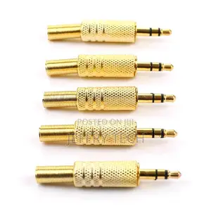 5pcs 3.5mm Stereo Audio Jack Plug Headphone Male Coax Cable