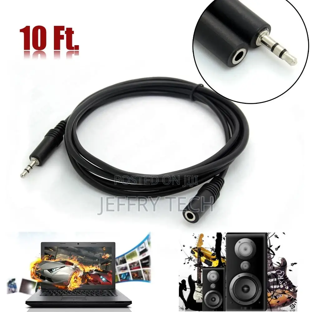 3.5mm 1/8" Stereo Audio Aux Headphone Cable Extension Cord M