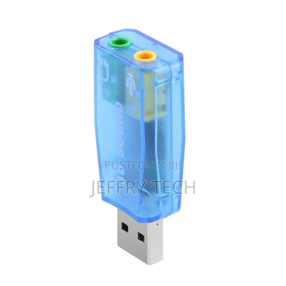 External USB Sound Card 3D Audio Headset Microphone Adapter