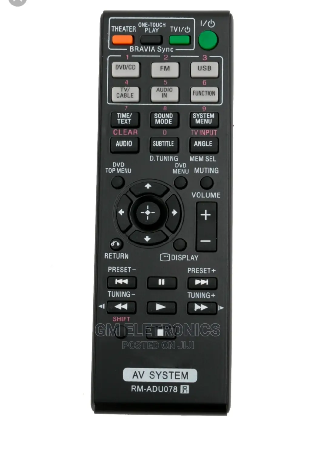 New Remote RM-ADU078 for Sony DVD Home Theater System
