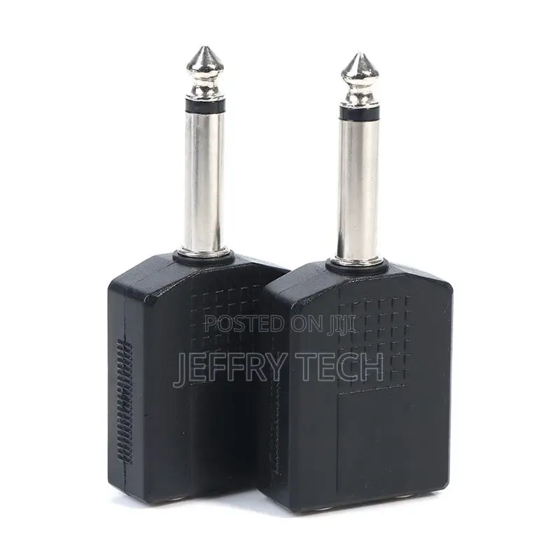 2pcs 6.5mm Male to 2 Dual 6.5mm Female Mono Audio Y Splitter