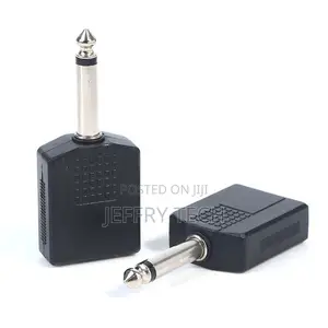 2pcs 6.5mm Male to 2 Dual 6.5mm Female Mono Audio Y Splitter