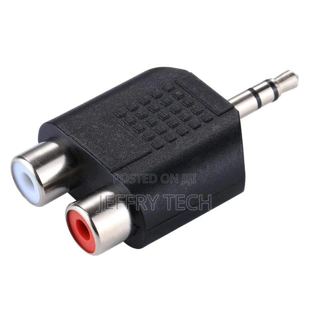 RCA Female to 3.5 MM Male Jack Audio Y Adapter
