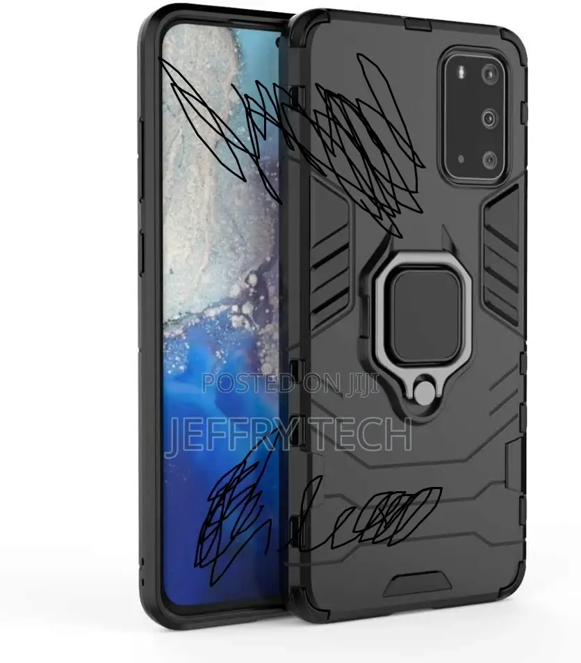 Cover Iron Man With Metal Ring for Samsung Galaxy A51- Black