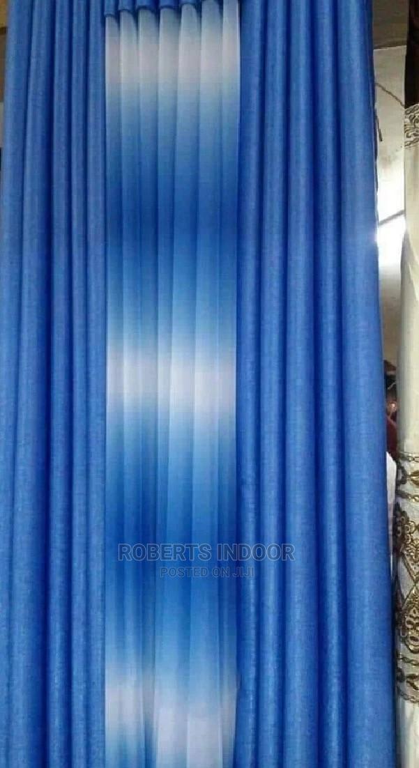 Sky Blue Elegant House Curtain - main view