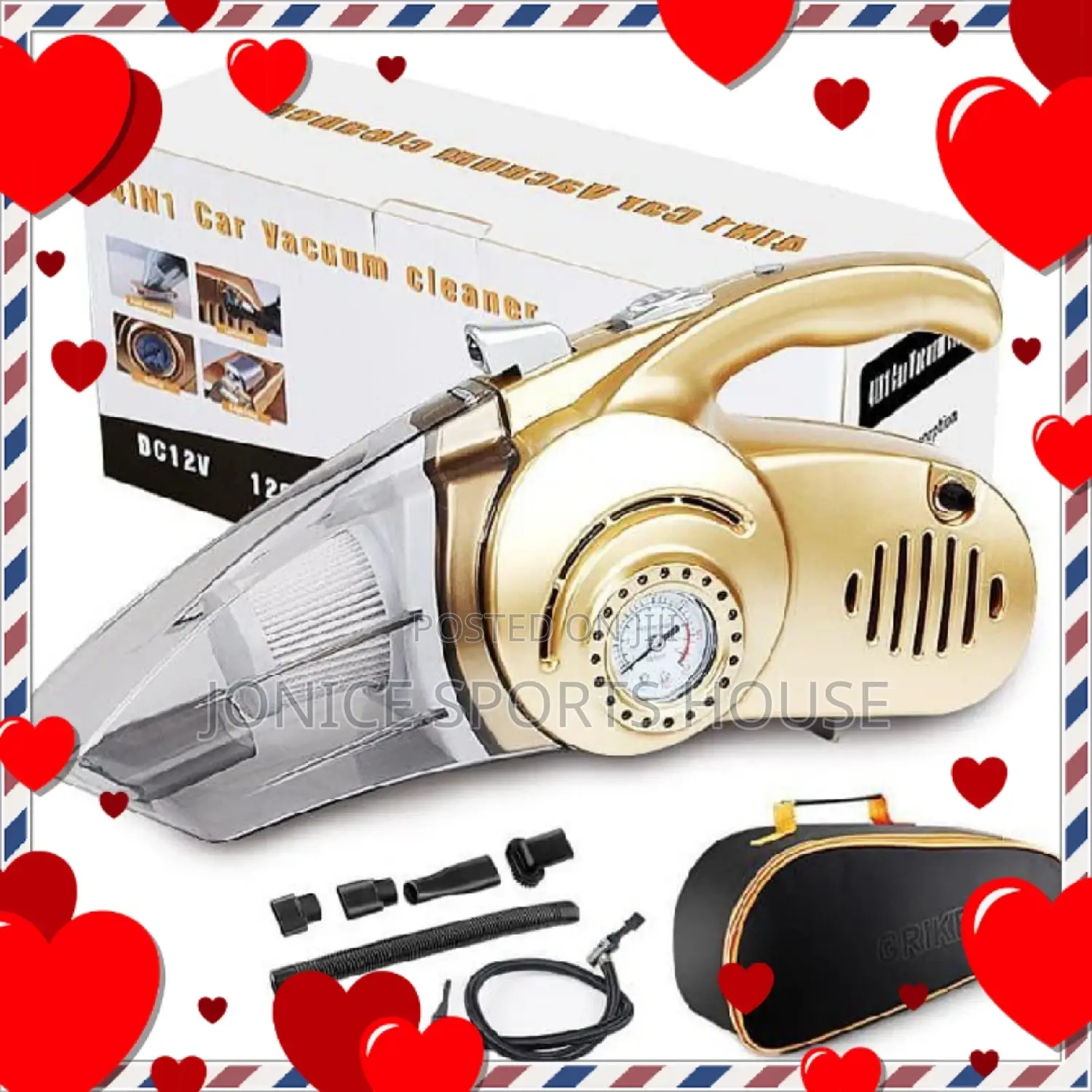 Car Vacuum Cleaner With Inflater