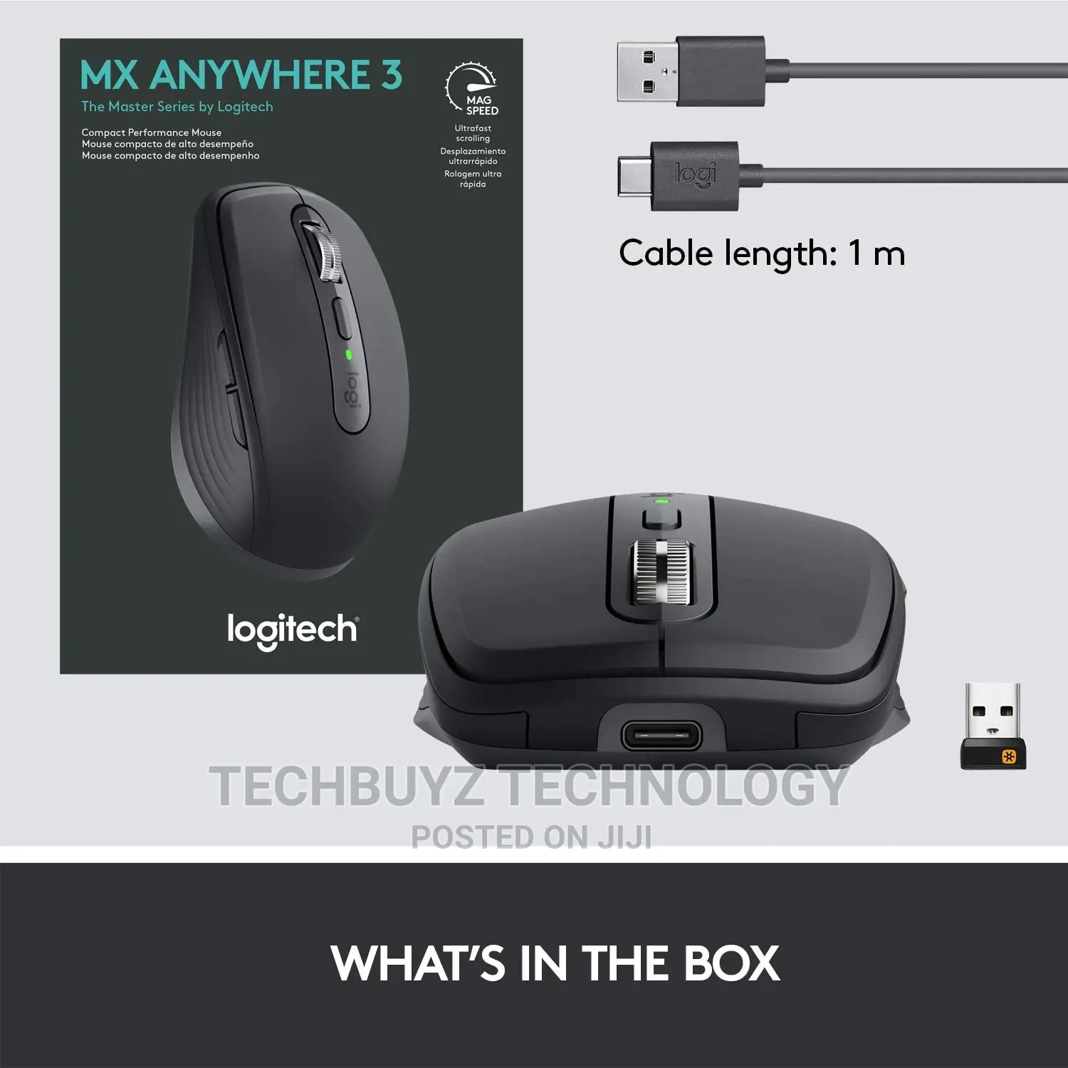 Logitech MX Anywhere 3 Compact Performance Mouse - Black