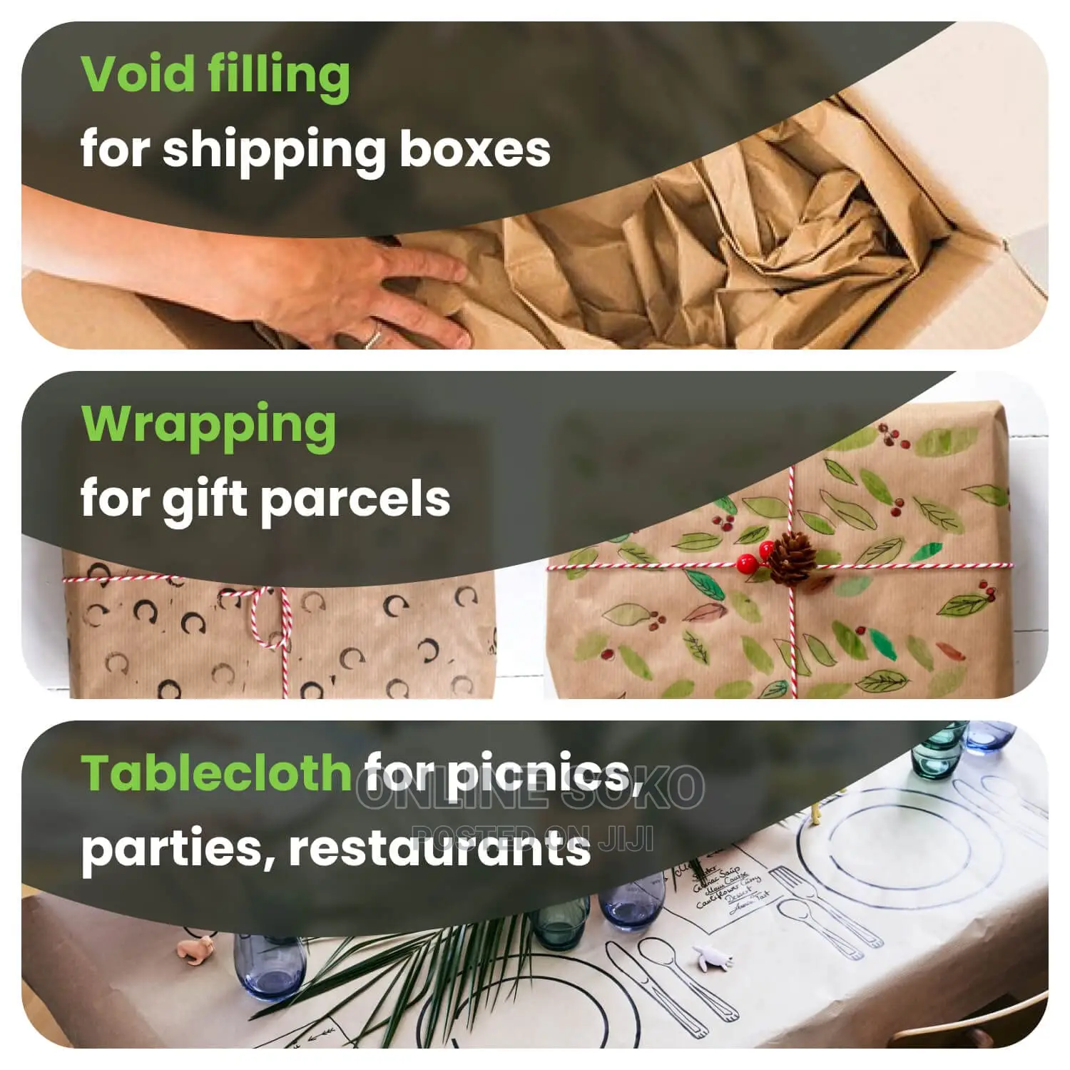 Lightweight Kraft Multipurpose Brown Paper Roll-36/18" X 180