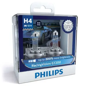 Original H4 Philips Racingvision GT200 Car Headlight Bulbs