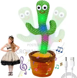 Electronic Plush Toy With Lighting, Singing Cactus