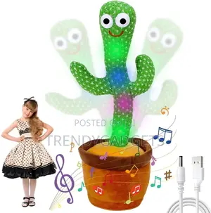 Electronic Plush Toy With Lighting, Singing Cactus