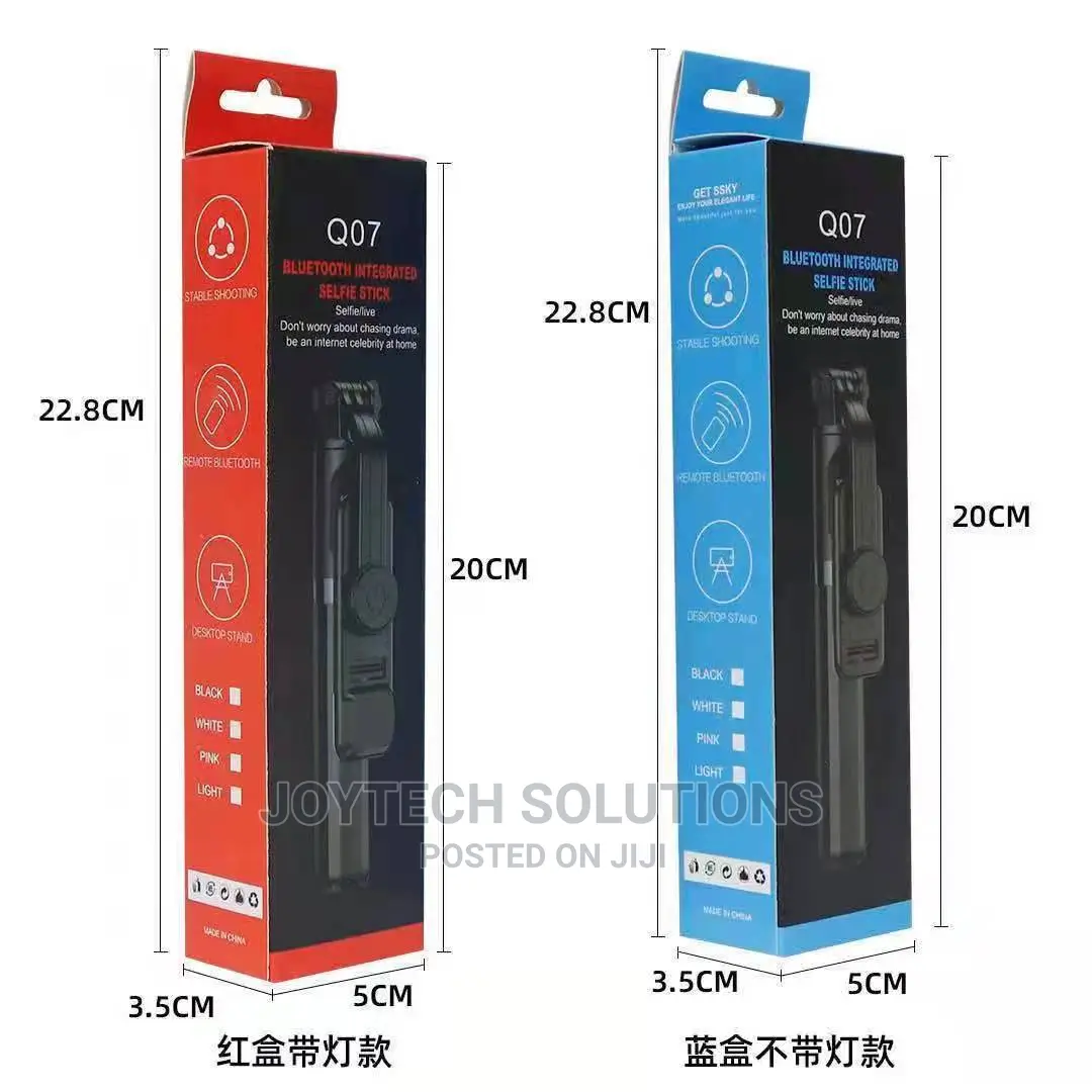 Qo7 Tripod Stand Selfie Stick. Bluetooth Integrated