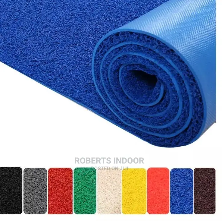 Blue Pvc Spaghetti Coil Carpet