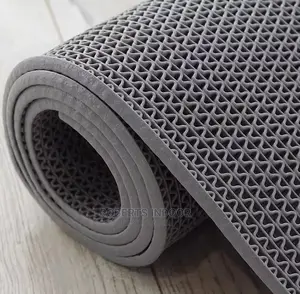 Grey Perforated PVC Coil Carpet