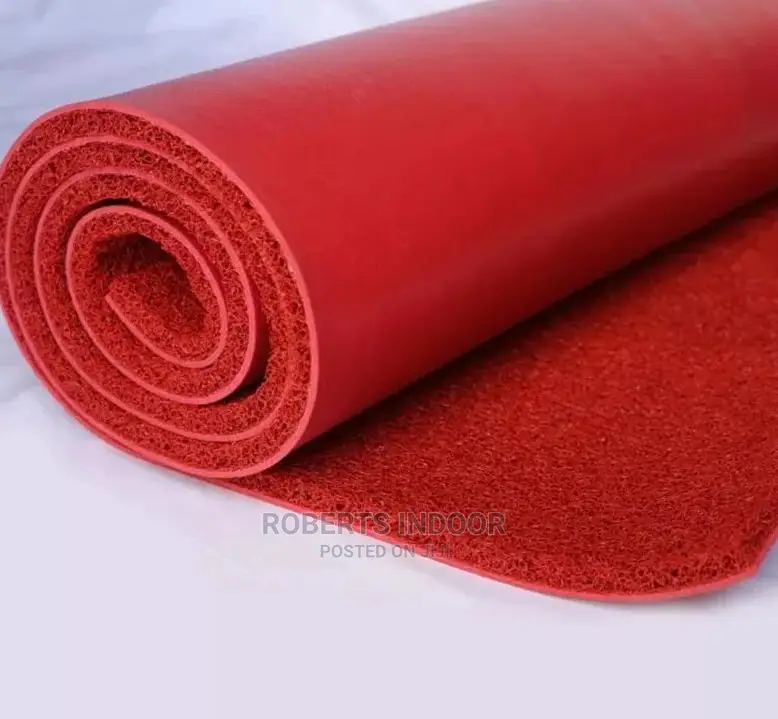 Red Spaghetti Pvc Coil Carpet