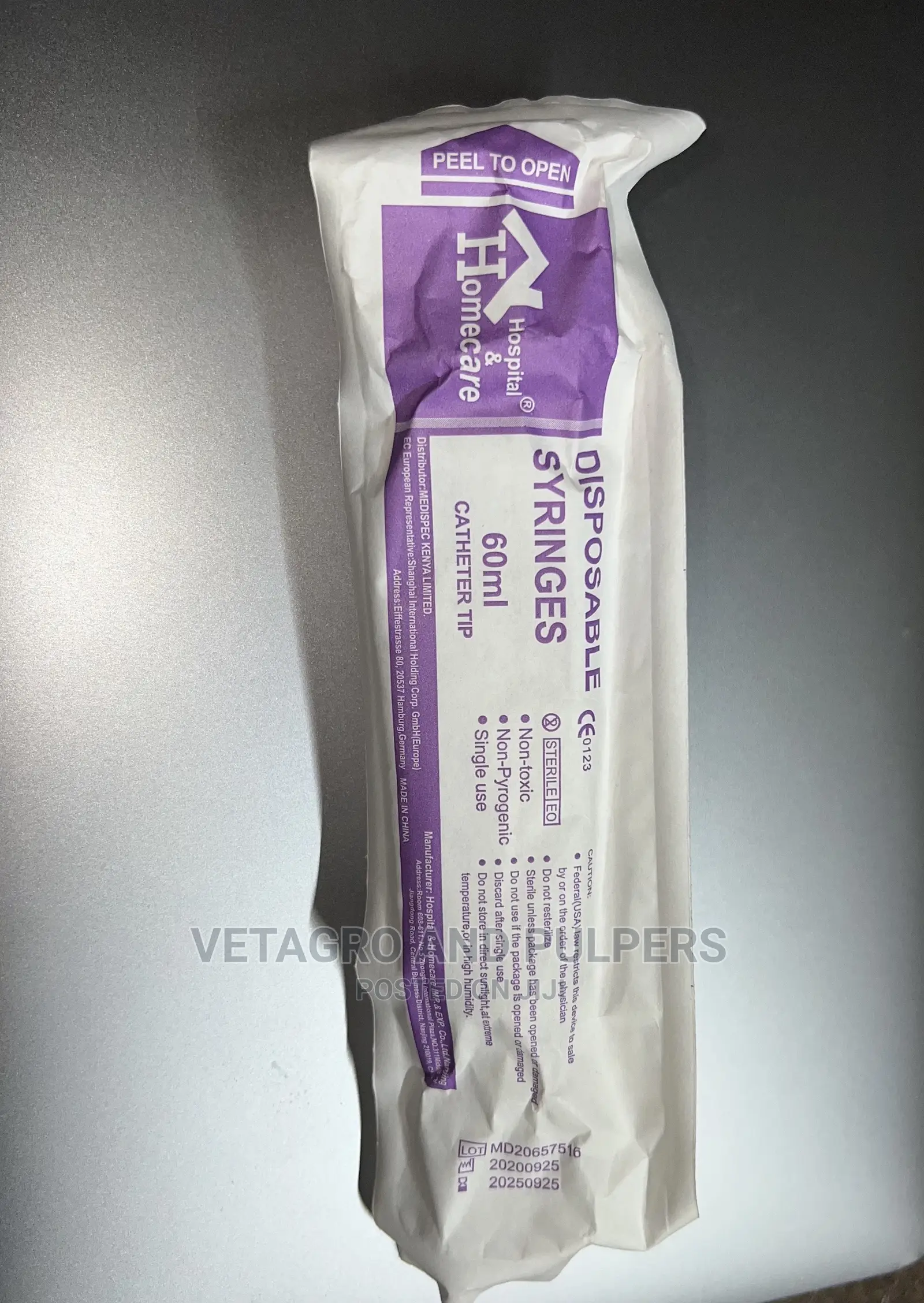 60ml or 100ml Plastic Syringe With Catheter Tip