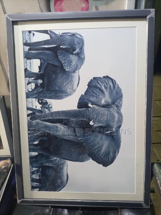 A2 Size Elephant Framed in Black Frame
