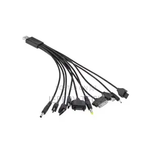 Accessories 10 in 1 USB Charger Cable Line Connector - Black