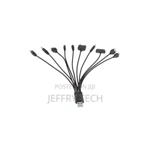 Accessories 10 in 1 USB Charger Cable Line Connector - Black