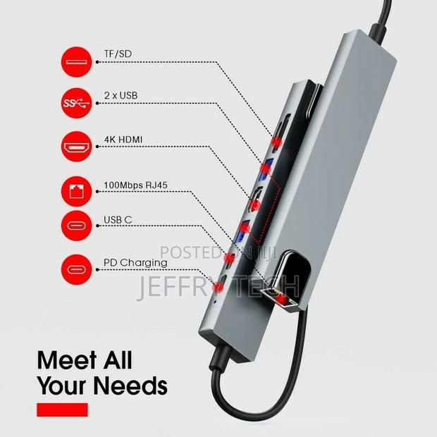 USB C Hub 8 in 1 USB Type C to HDMI Adapter for Macbook Pro - thumbnail 2