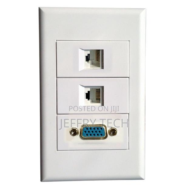 Wall Faceplate RJ45 RJ11 VGA Keystone Plugs Cable Outlet Pho