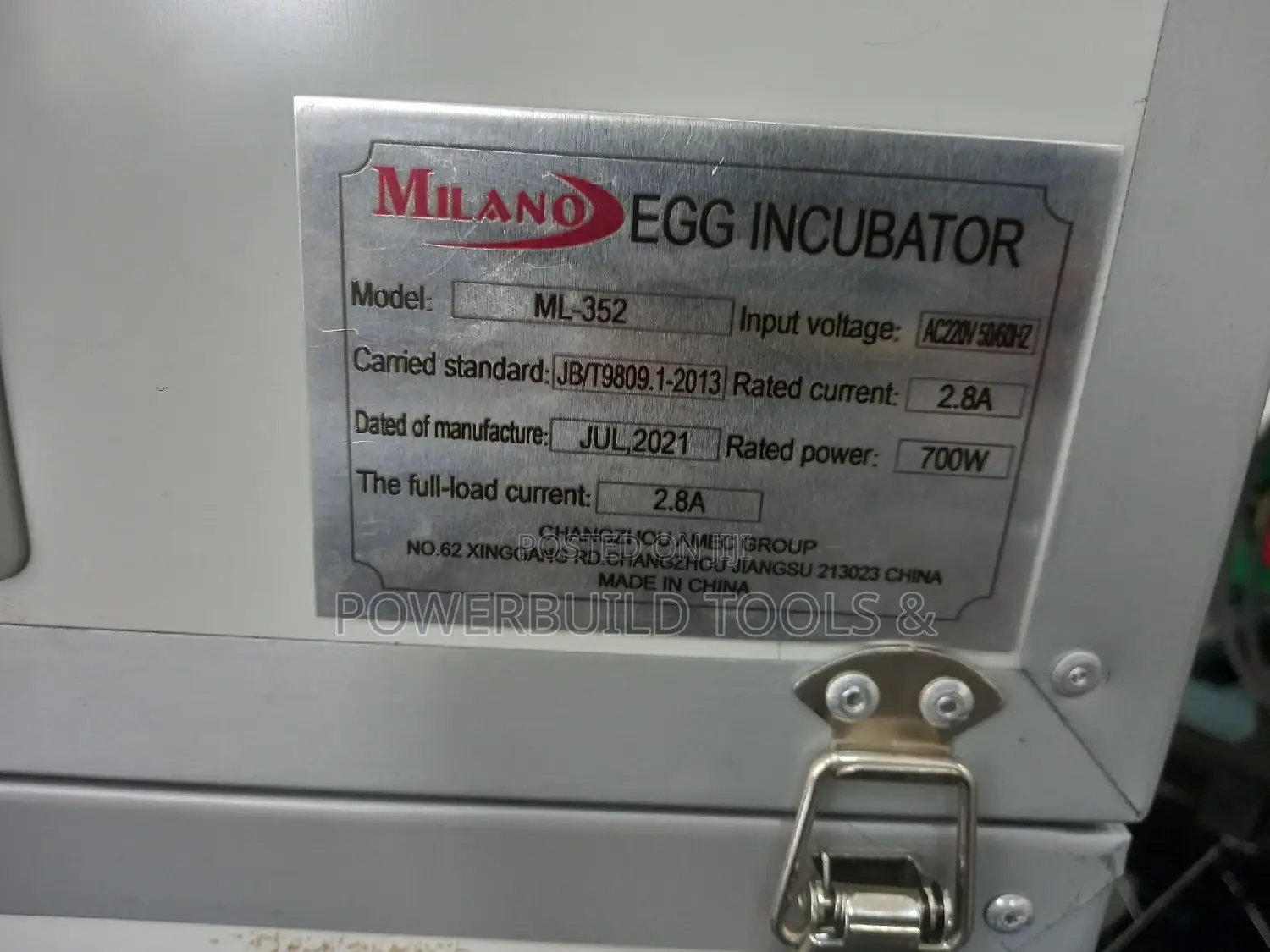 Egg Incubator (Ml352)