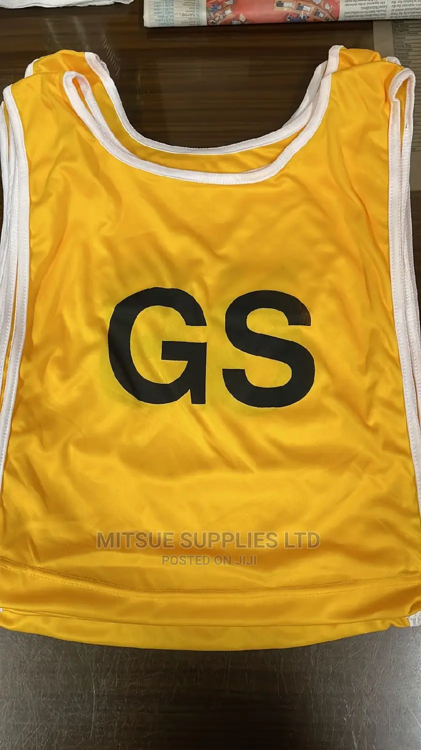 Set Of 7 Netball Bibs With Marking - Purle And Yellow