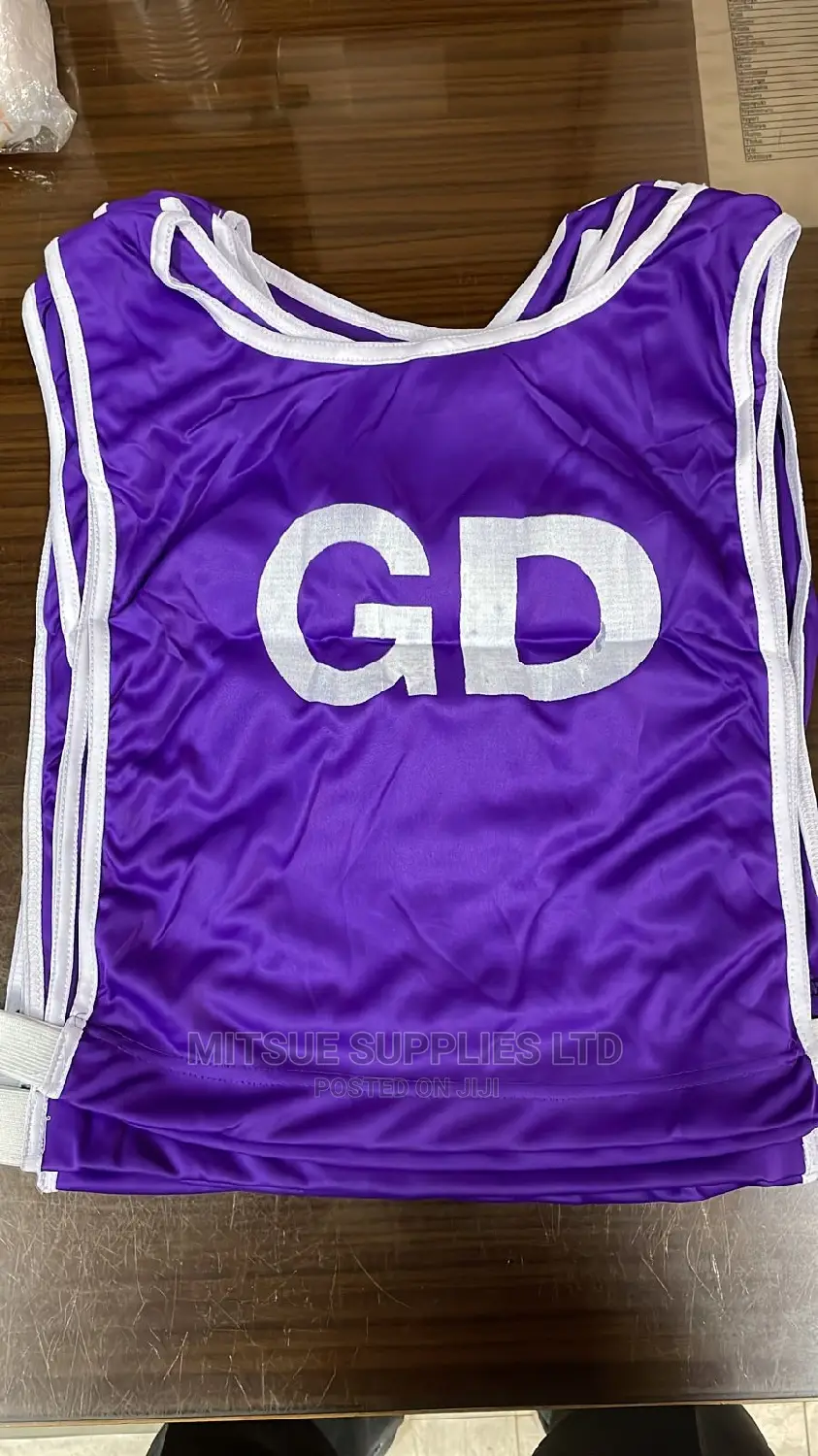 Set of 7 Netball Bibs With Marking - Sky Blue