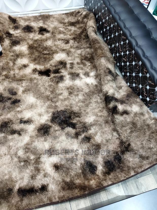 Brown Patched Soft Fluffy Carpet - main view