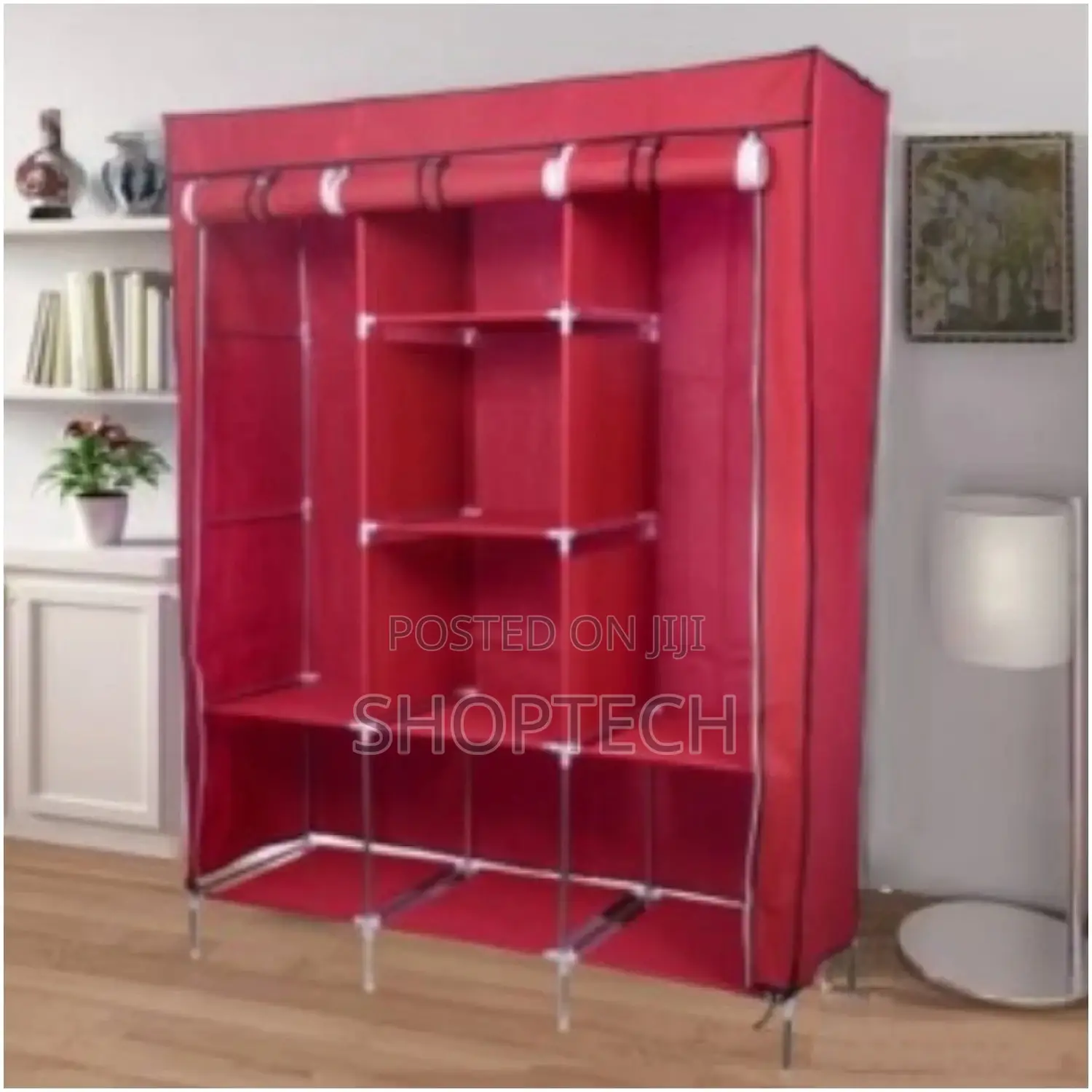 Brand New Wooden Portable Wardrobe 3 Columns.