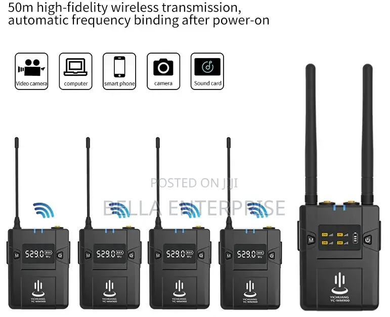 Yc-Wm900 4 Pieces Wireless Lapel Microphone