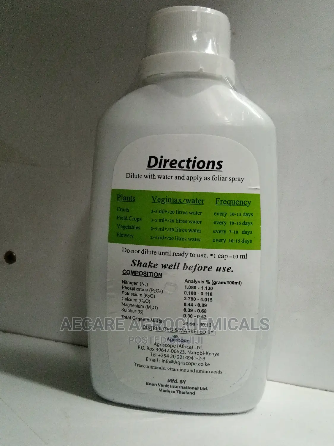 Vegimax Organic Foliar Fertilizer 250 ML
