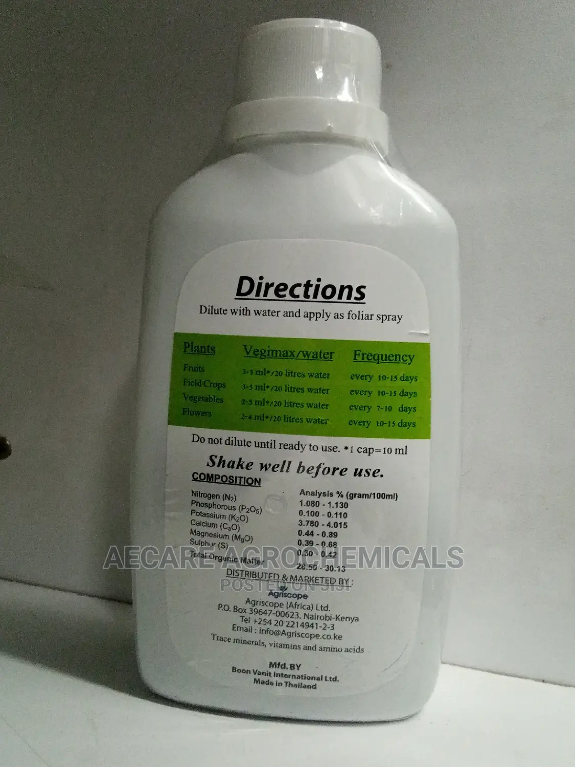 Vegimax Organic Foliar Fertilizer 250 ML