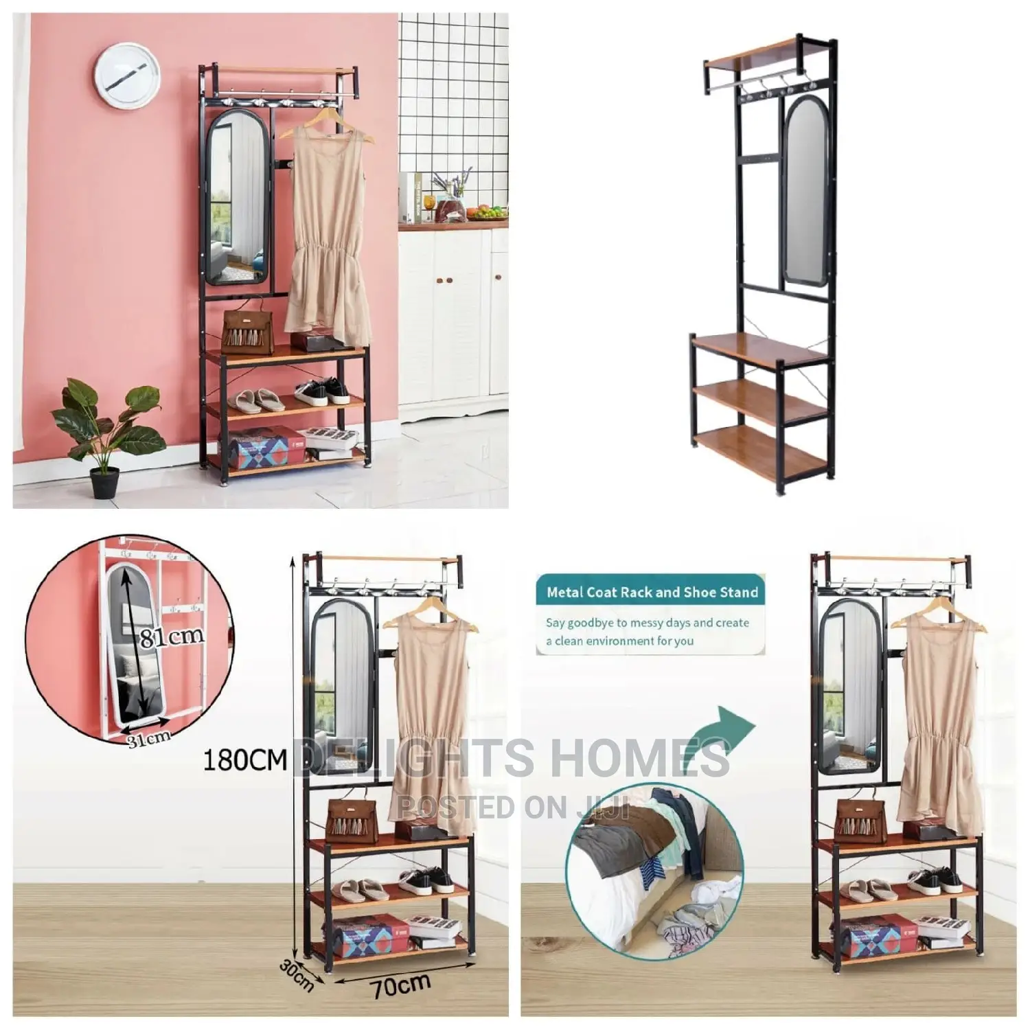 Wooden Handbag/Coat Hanger + Shoe Rack