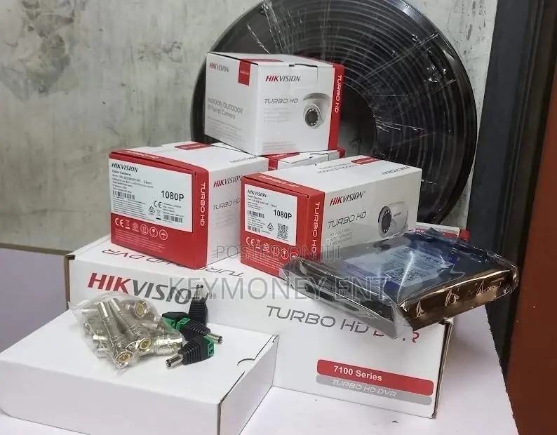 4 Bullet Cameras 1080p Hikvision Sales Package 100M Cable