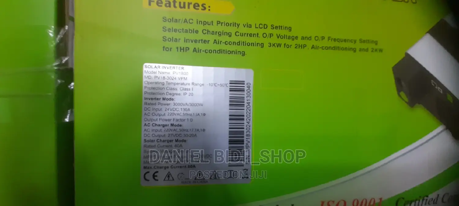 Must Hybrid Inverter Pv1800 3kva 24v