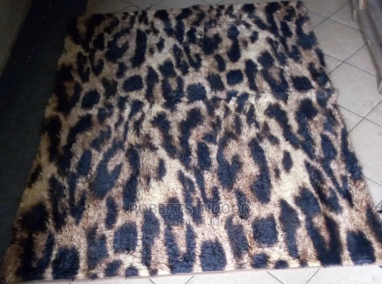 Brown Patched Fluffy Carpet 7*8