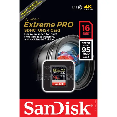 Sandisk 16GB Extreme PRO UHS-I SDHC Memory Card