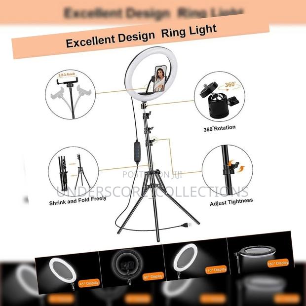 *26cm LED Selfie Ring Light With Tripod Phone Holder Clip* - main view