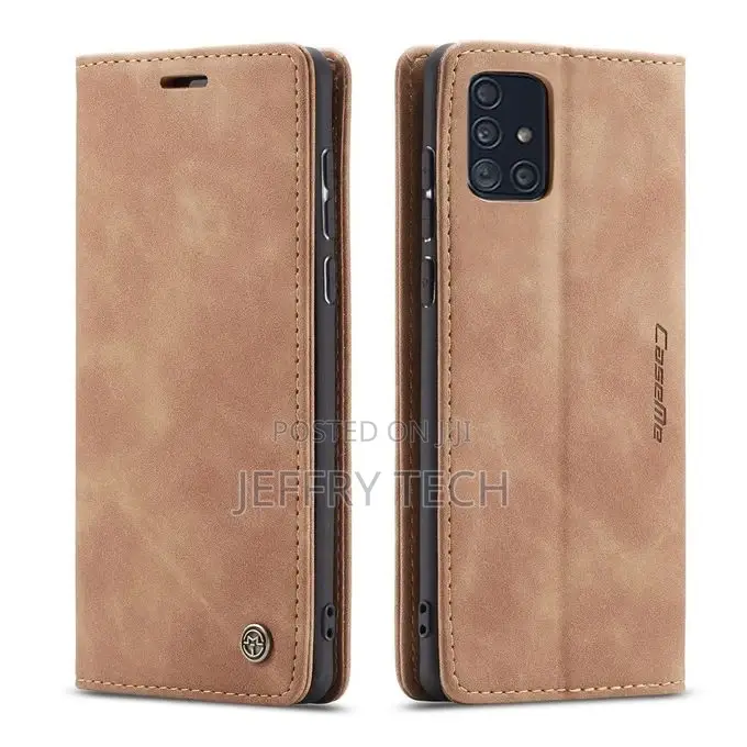 Galaxy A71 Case, Retro PU Leather TPU Inner Wallet Case [Ca