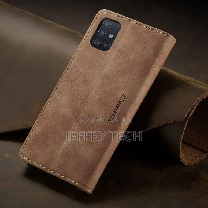 Galaxy A71 Case, Retro PU Leather TPU Inner Wallet Case [Ca