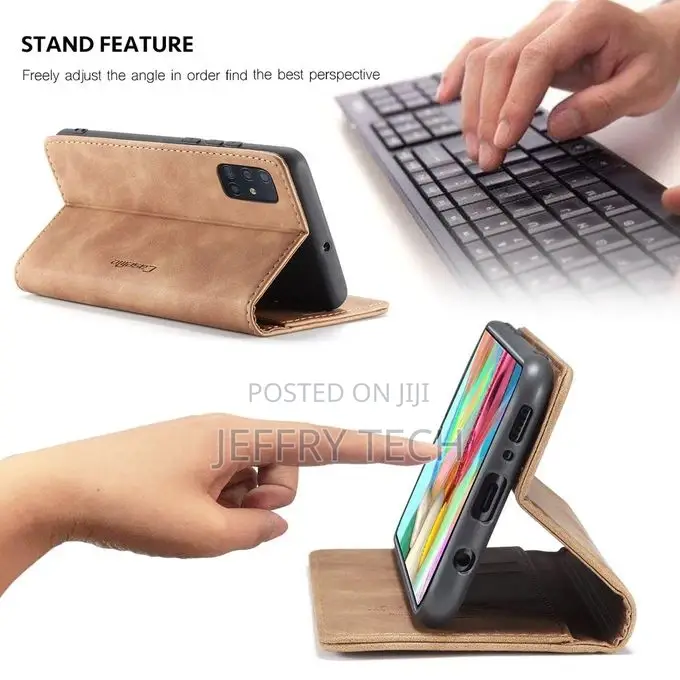 Galaxy A71 Case, Retro PU Leather TPU Inner Wallet Case [Ca