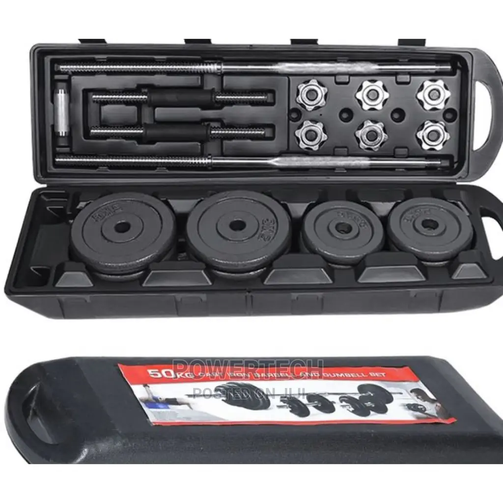 50kg Barbell and Dumbbell Set- With Case